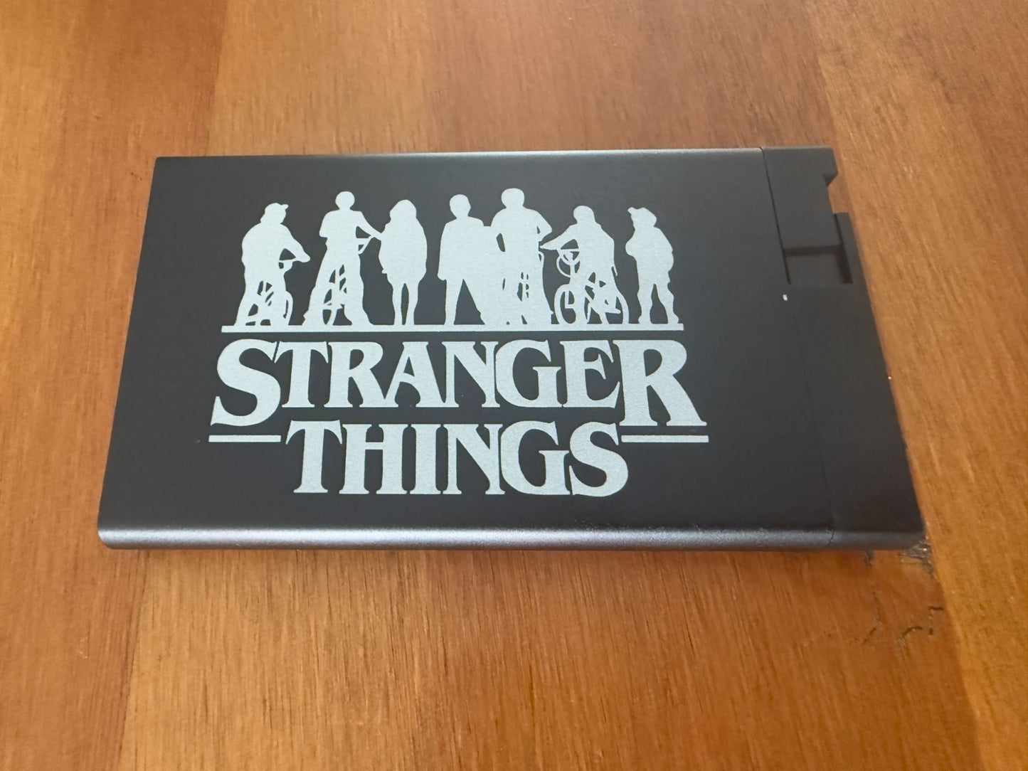 Stranger Things Pop Up Wallet Brown Leather Credit Card Holder and Cash Aluminum