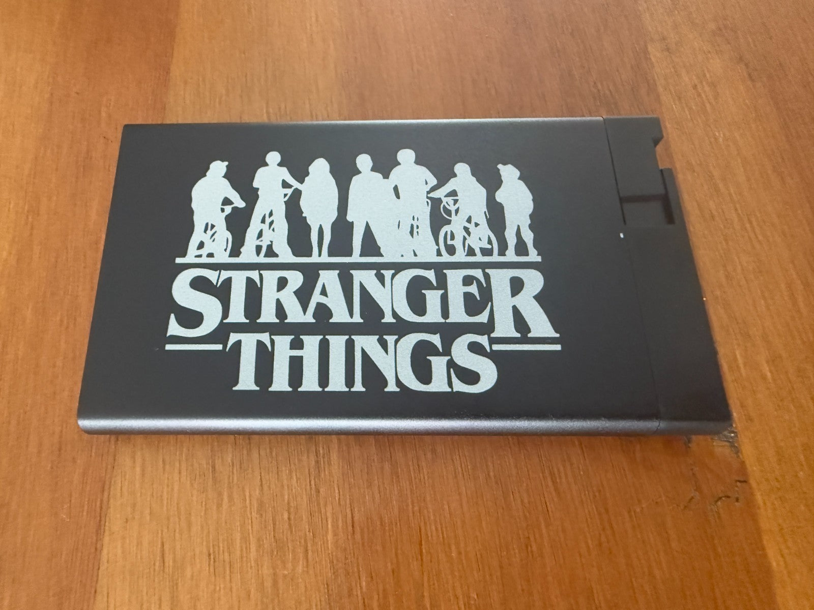 Stranger Things Pop Up Wallet Brown Leather Credit Card Holder and Cash Aluminum