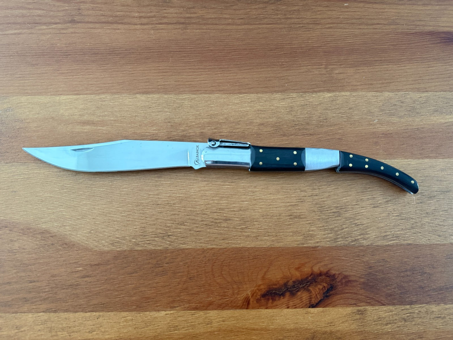 5.3" Arabian Style Spanish Navaja Folding Knife Black Wood Scales with Ratchet