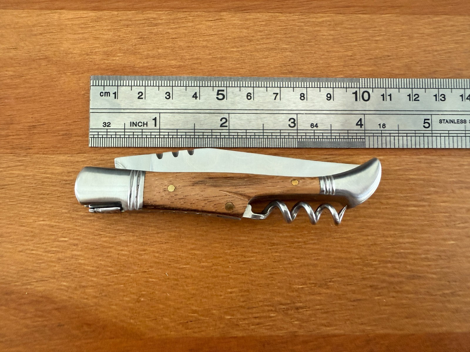 3.34” Stainless Steel Blade Navaja Laguiole Inox Pocket Knife Olive Wood Scales