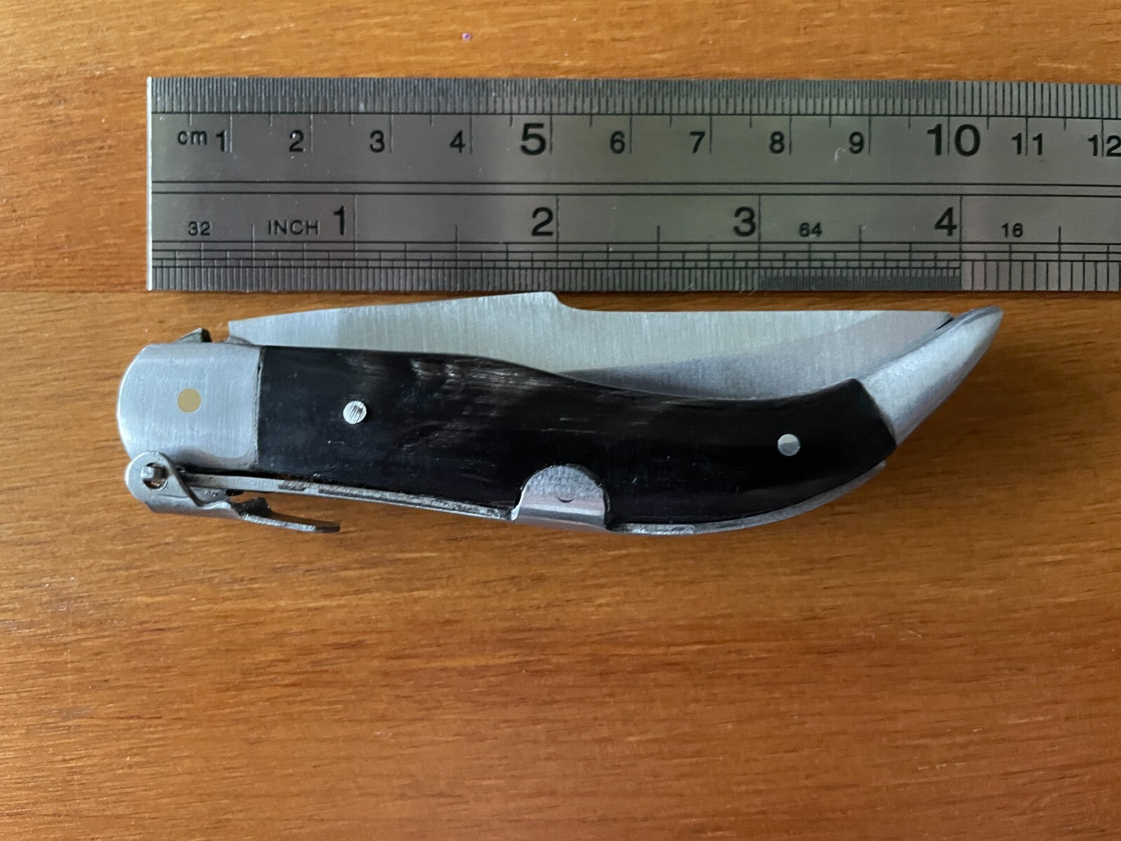 3.14” Spanish Navaja Teja Albacete Pocket Knife Buffalo Horn Scales - USA Seller