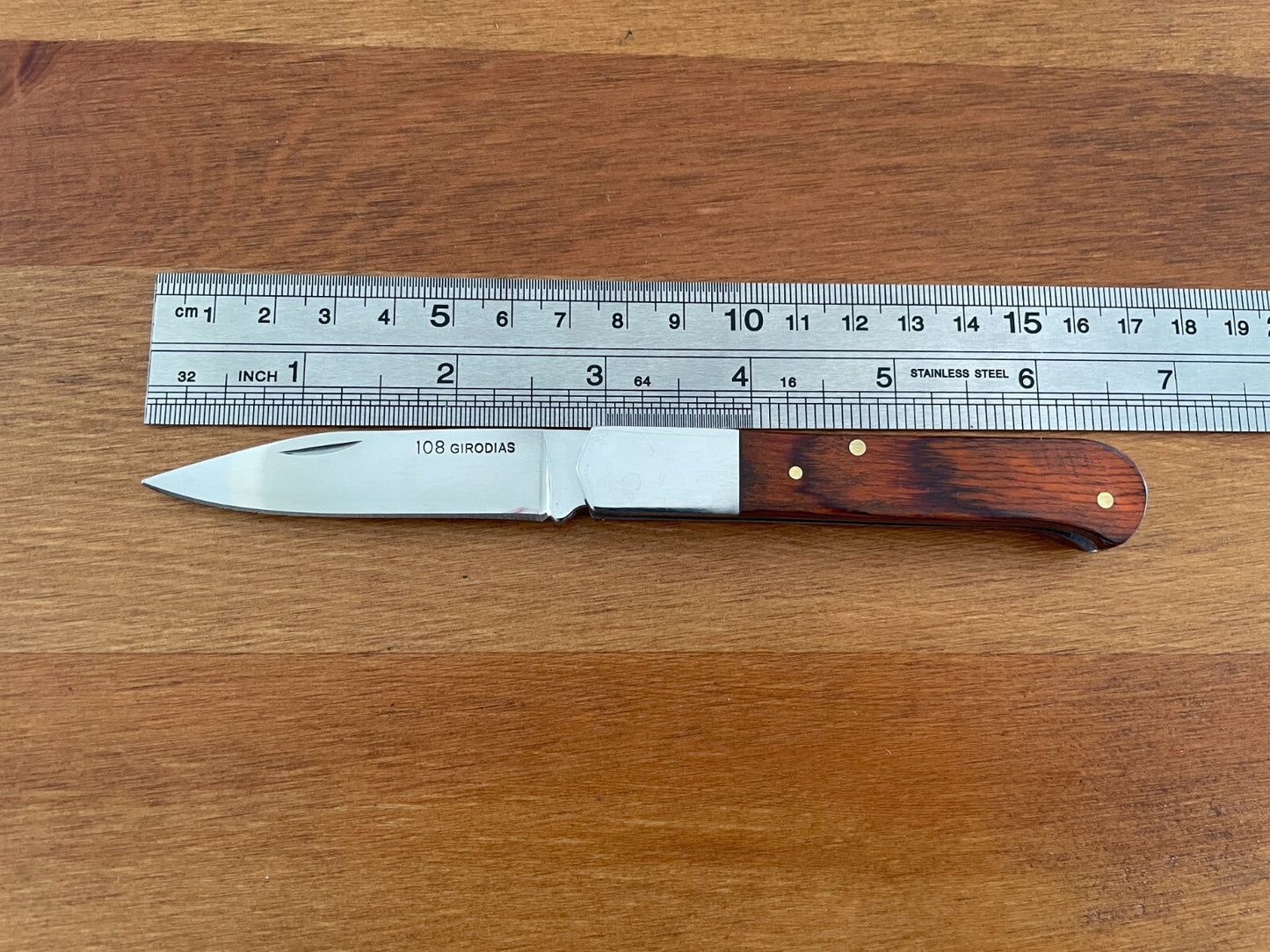 2.7" Cabritera Pocket Knife Spanish Navaja Red Stamina Wood Handle 108 Girodias