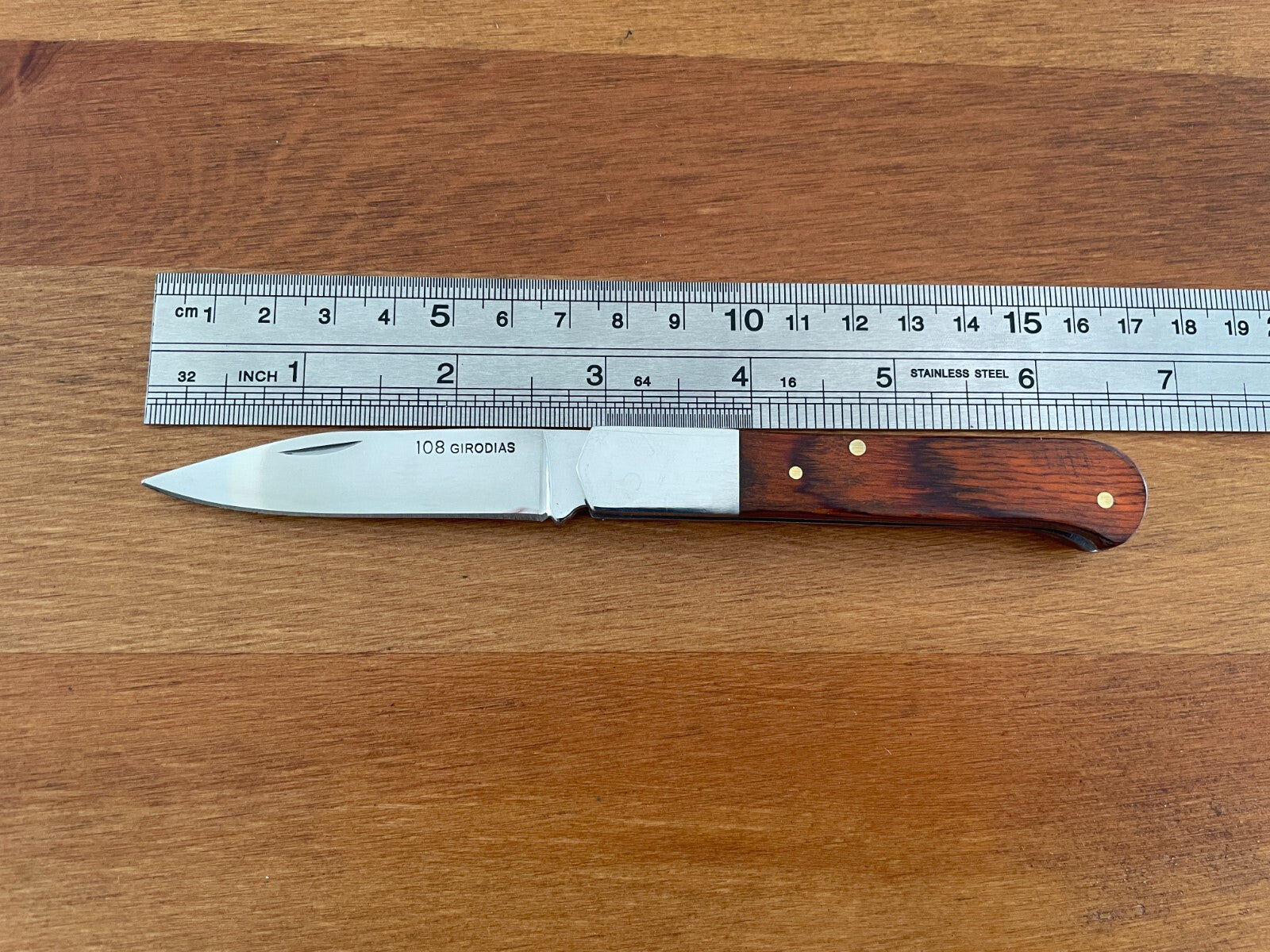 2.7" Cabritera Pocket Knife Spanish Navaja Red Stamina Wood Handle 108 Girodias
