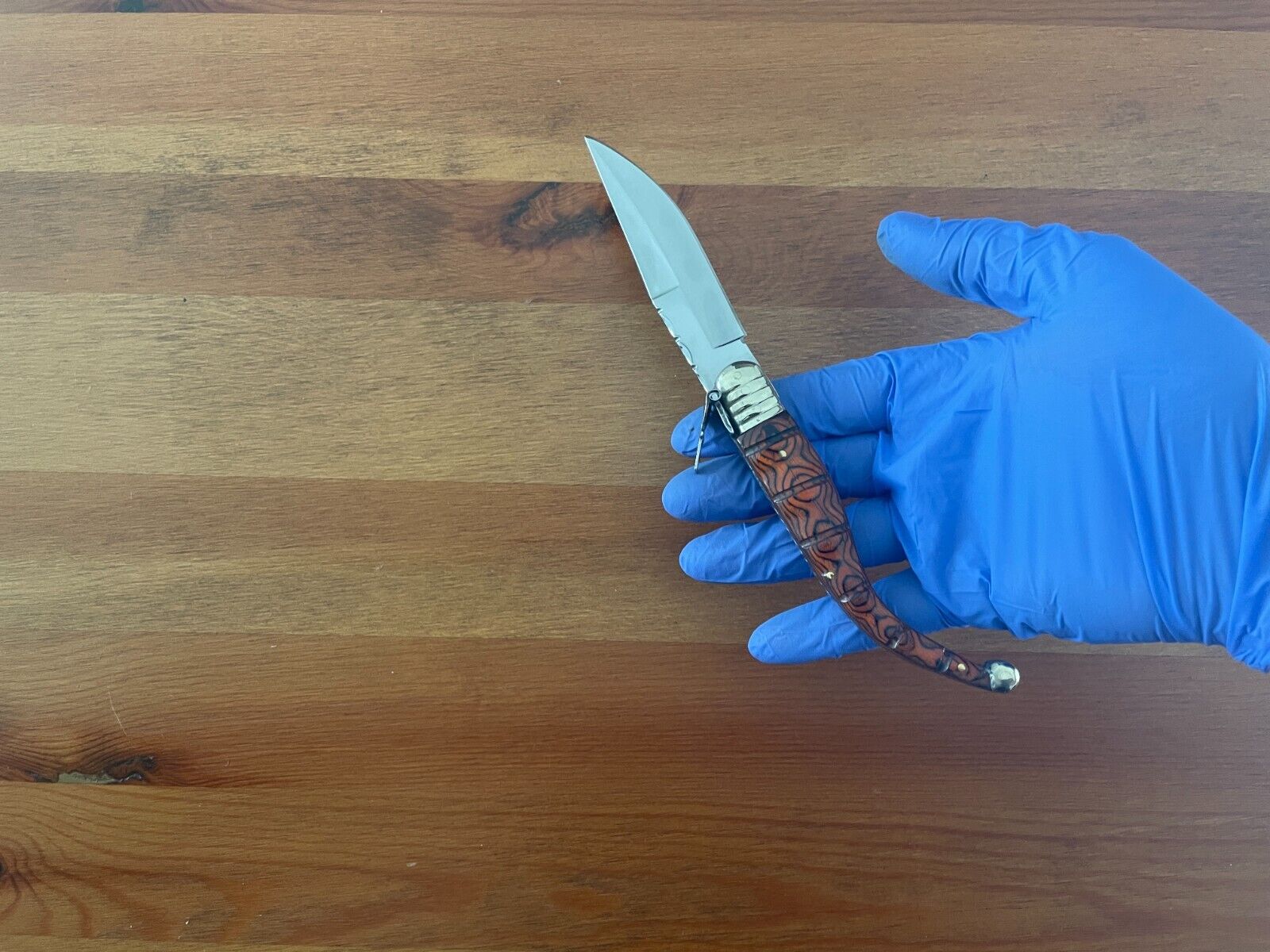 3.66" Luxury Navaja Pocket Knife Red Stamina / Alpaca Beautiful Handle Design