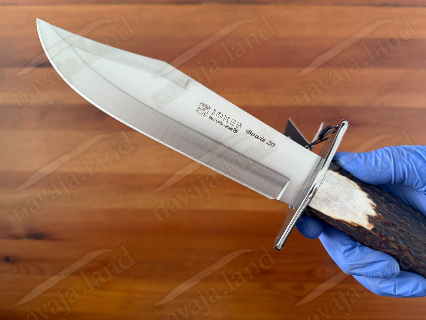 Joker Bowie 20 Hunting Knife – 7.87” MOVA Blade | Deer Antler Handle | Sheath