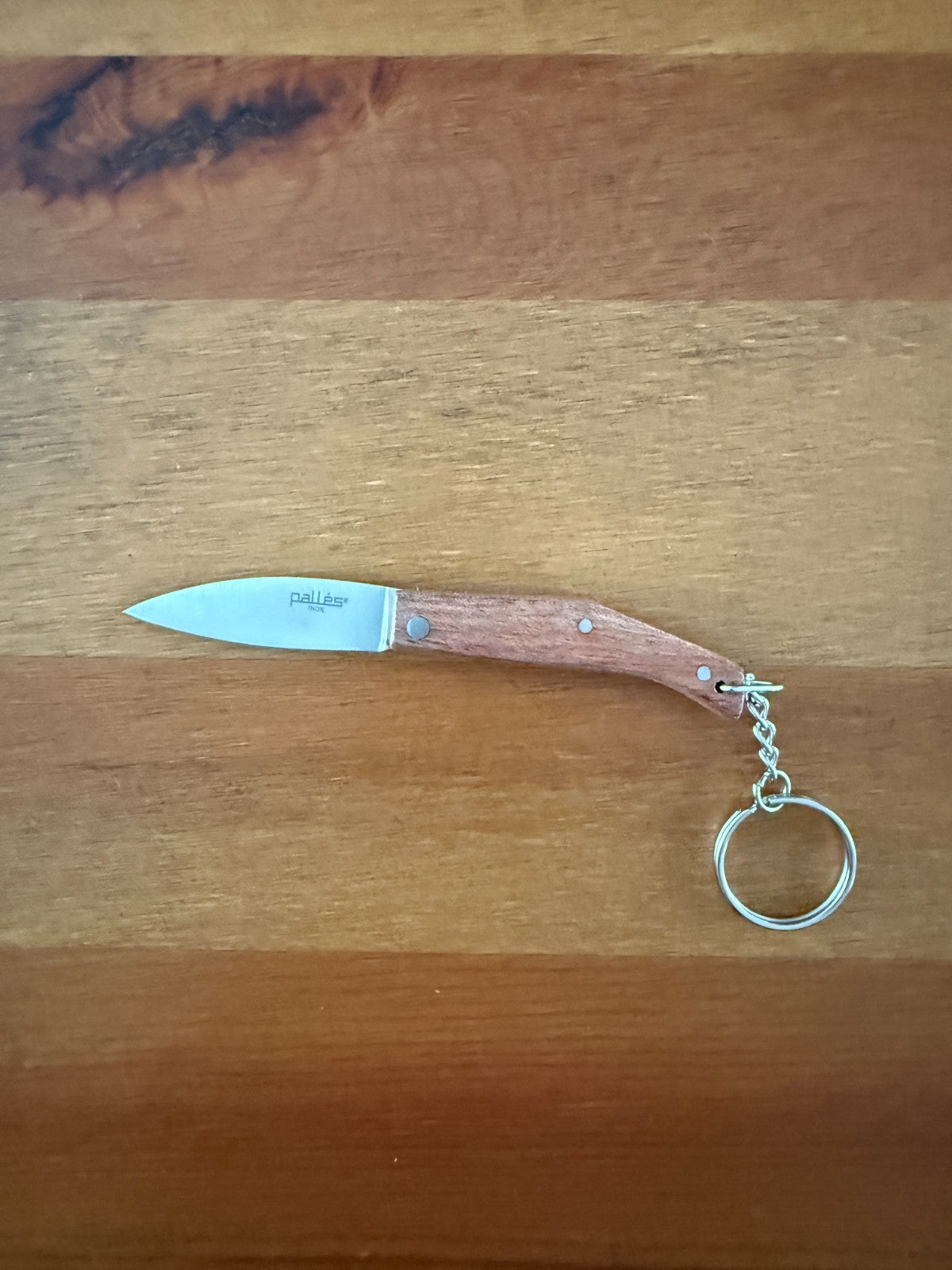 Keychain Mini Navaja 1.9" Stainless Steel Blade Slipjoint Wood Scales From Spain