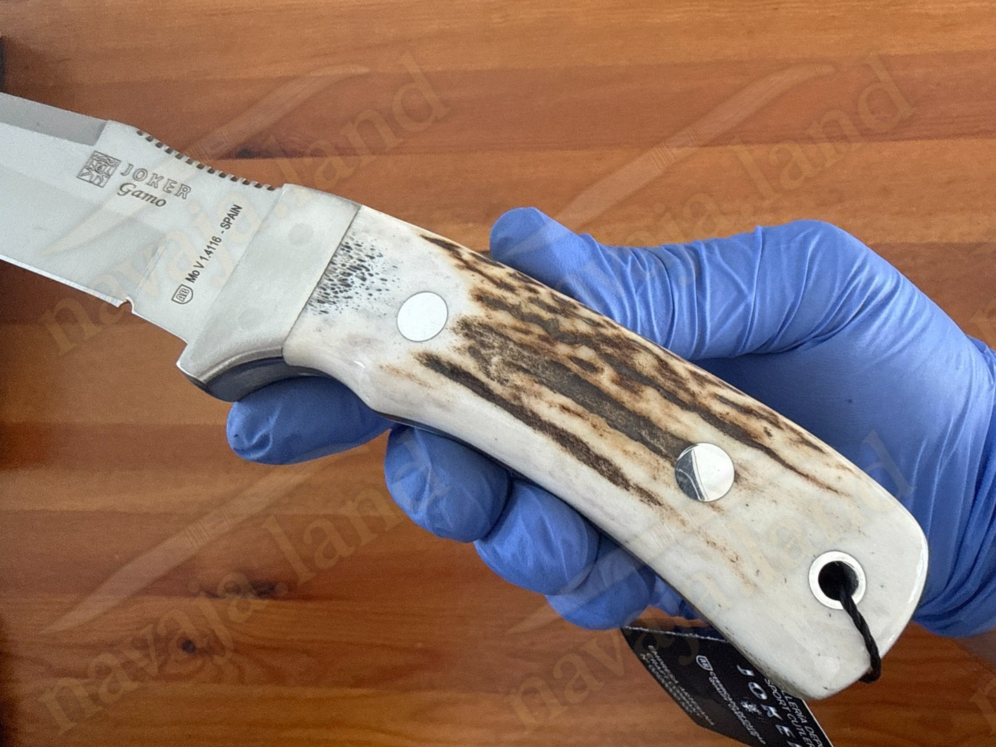 Joker Gamo Hunting Knife 5.12" Blade Stag Horn Handle w/Sheath Handmade Spain