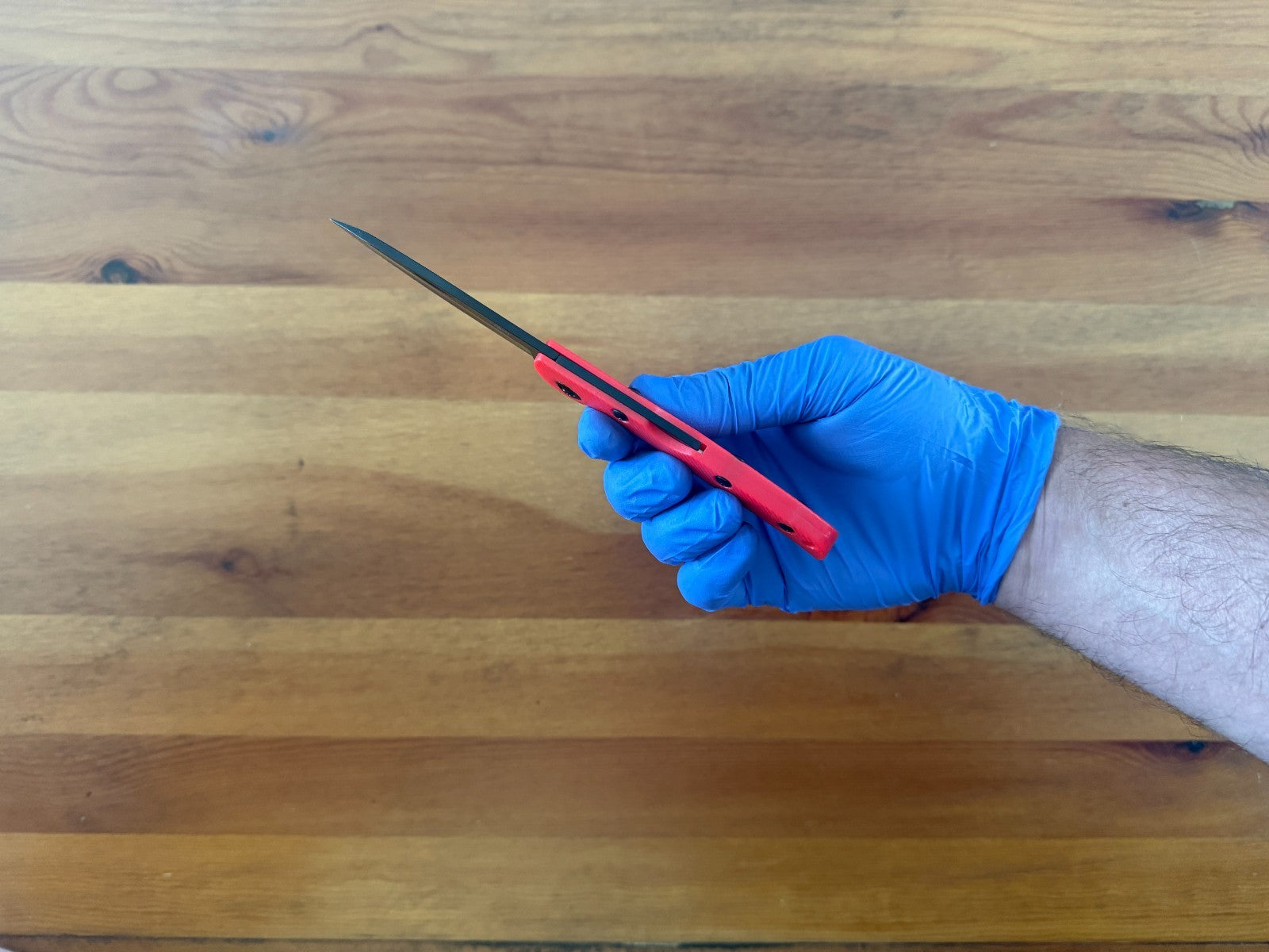 3.15" 420 Steel Blade Finished in Black - Red Nylon Fiber Handle Lightweight