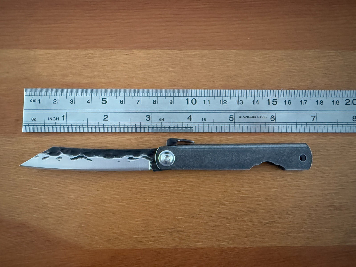 3" Navaja Higonokami Pocket Knife Steel Tanto Blade Stonewashed Handle & Sheath