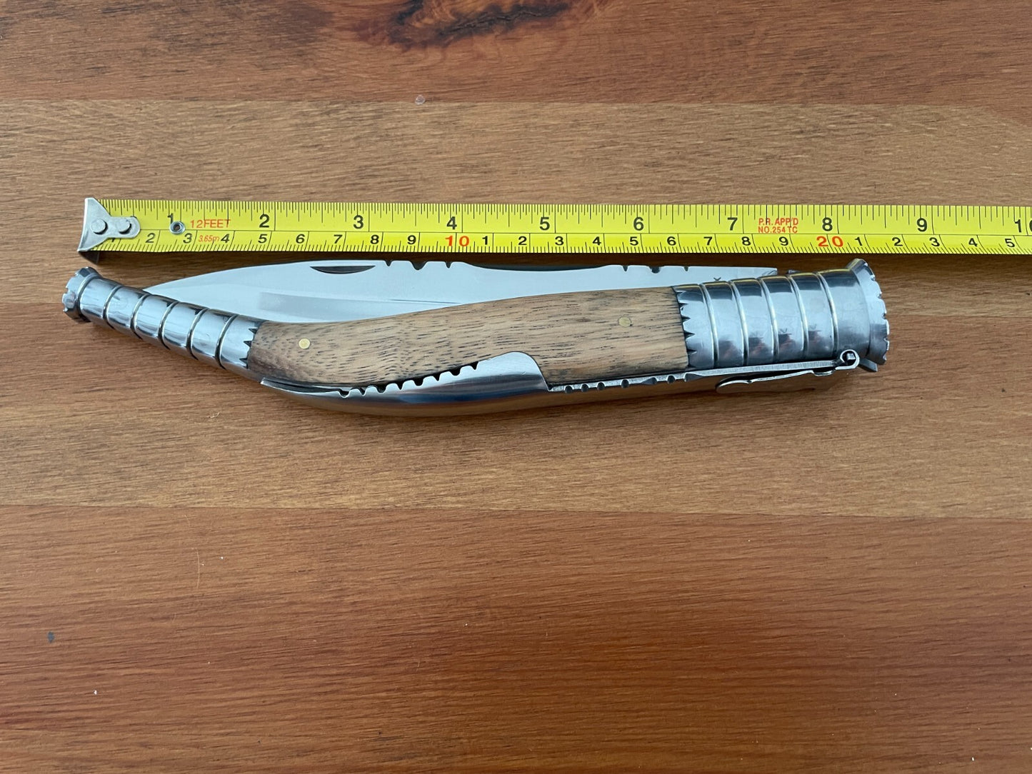 6.3 in. Spanish Navaja Folding Knife Zebra Wood Handle from Spain - US Seller
