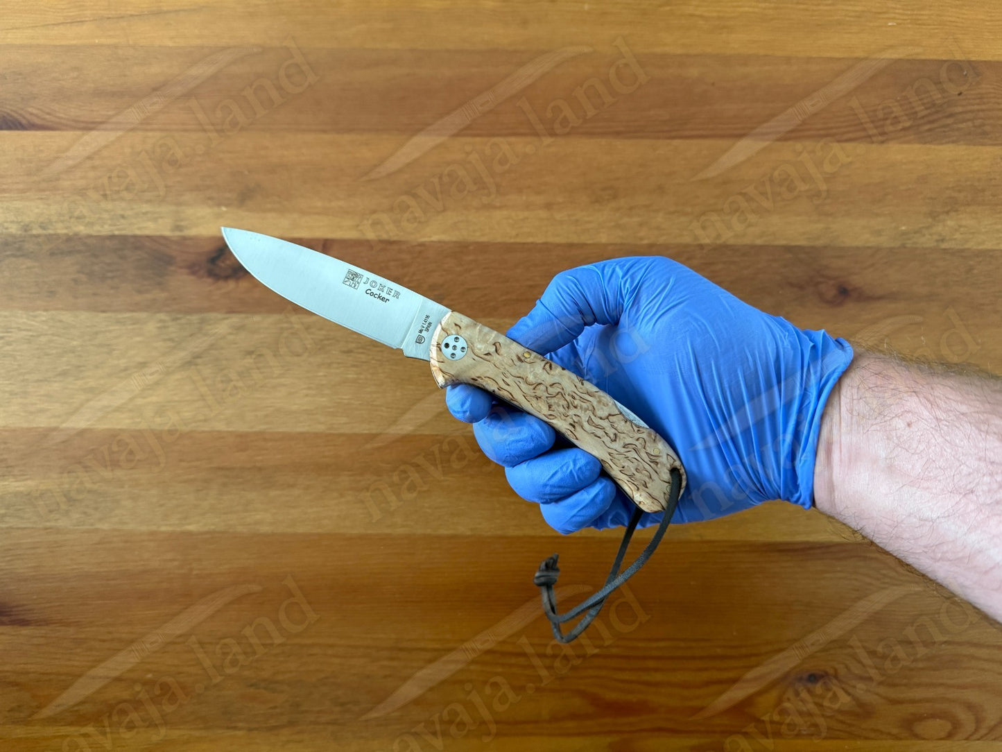 Joker Cocker Folding Knife 3.5” MOVA Blade Curly Brich Wood Handle From Spain