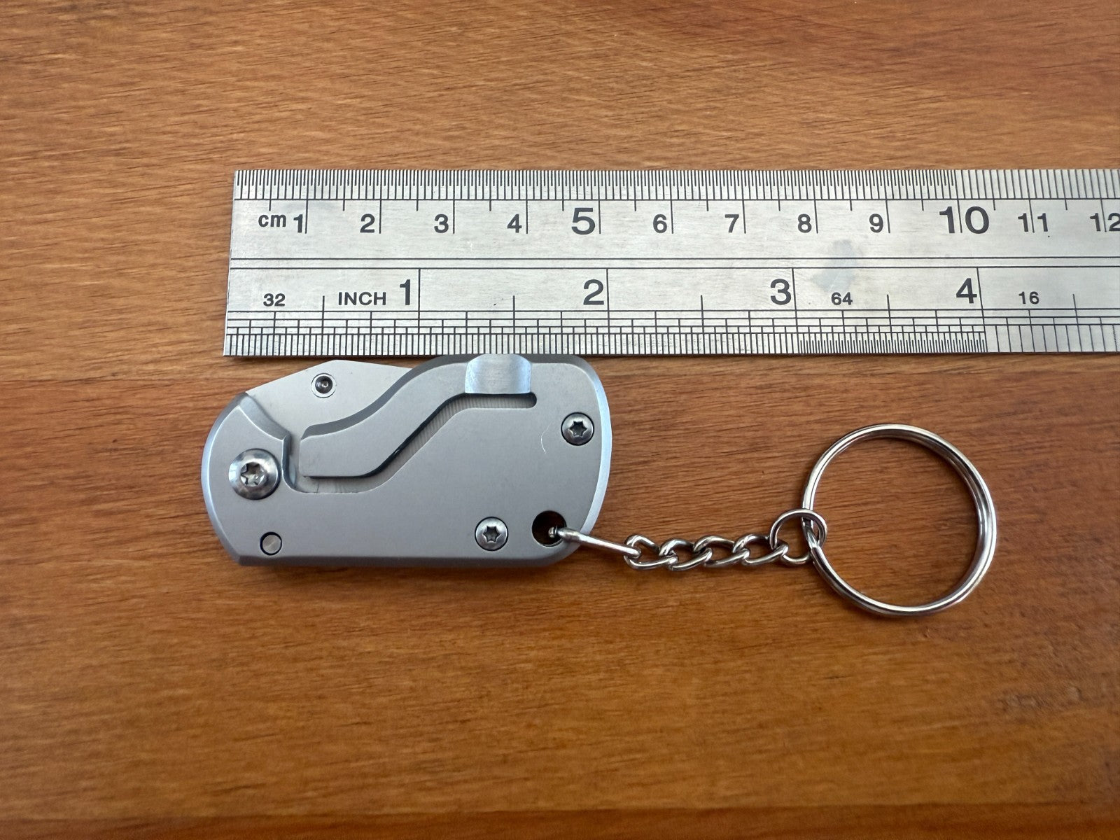1.2" Stainless Steel Blade Keychain Mini Folding Knife Liner Lock Silver - Spain