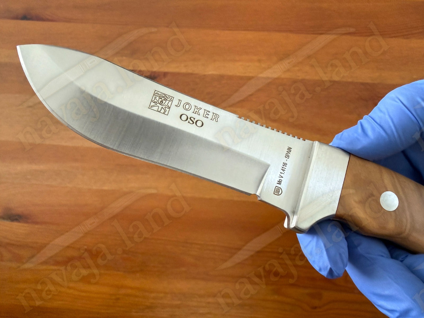 Joker Oso Outdoor Knife – 4.72" MOVA Blade | Olive Wood Handle | Leather Sheath