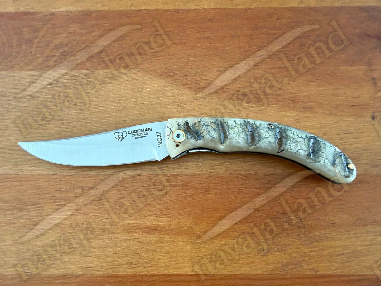 Cudeman Cazorla Folding Knife – 3.35 in Sandvik 12C27 Steel | Ram Horn Handle