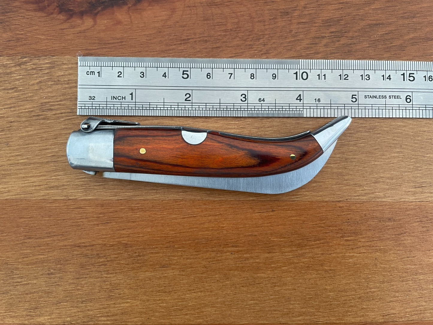 3.7" Hawkbill Skinning Tranchete Spanish Navaja Teja Pocket Knife Stainless