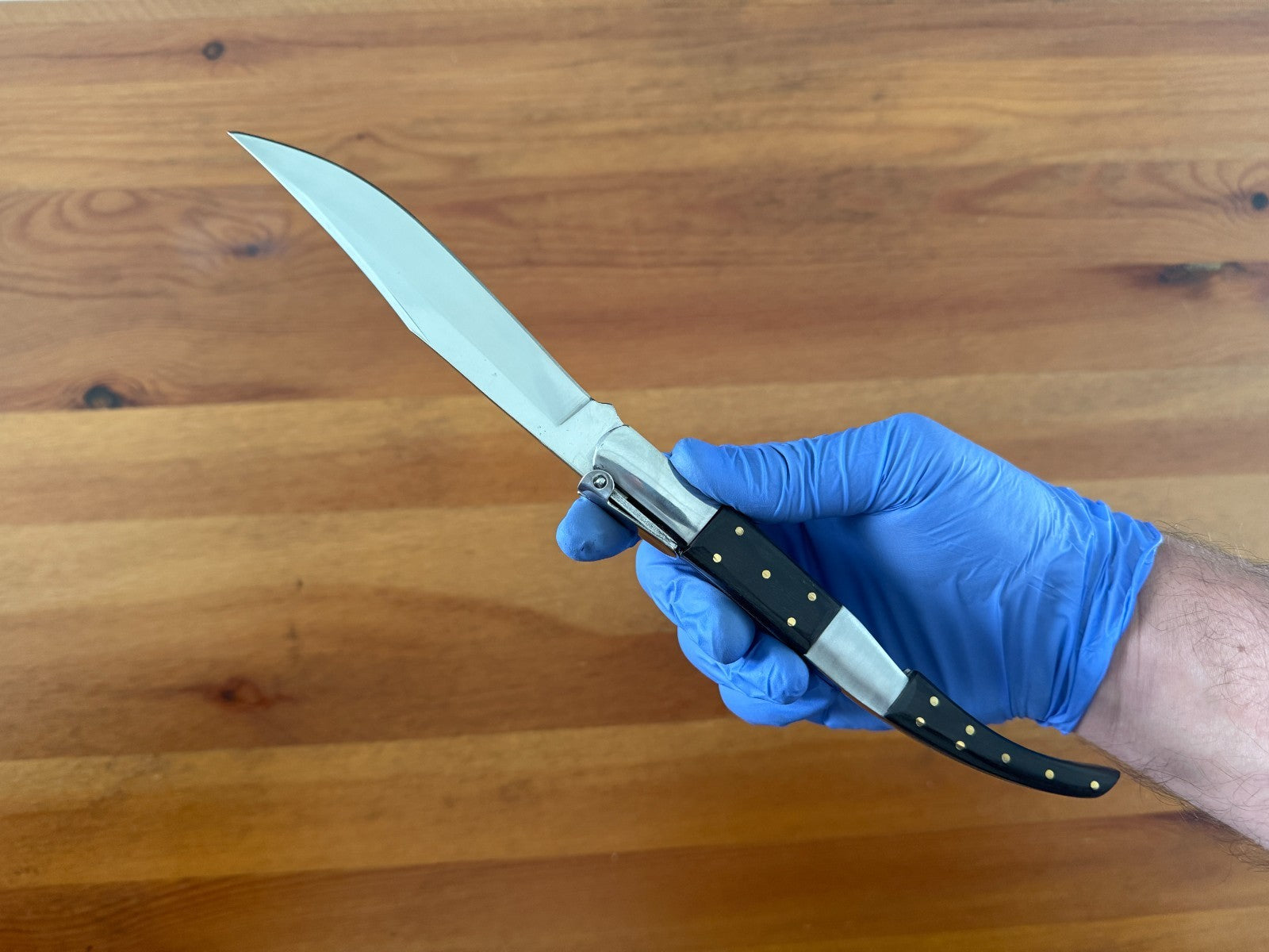 5.3" Arabian Style Spanish Navaja Folding Knife Black Wood Scales with Ratchet