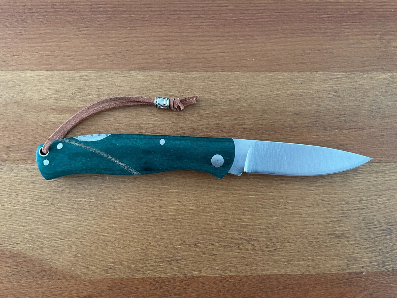 3.15" Stainless Steel Spanish Navaja Pocket Knife Green Stamina Wood Scales