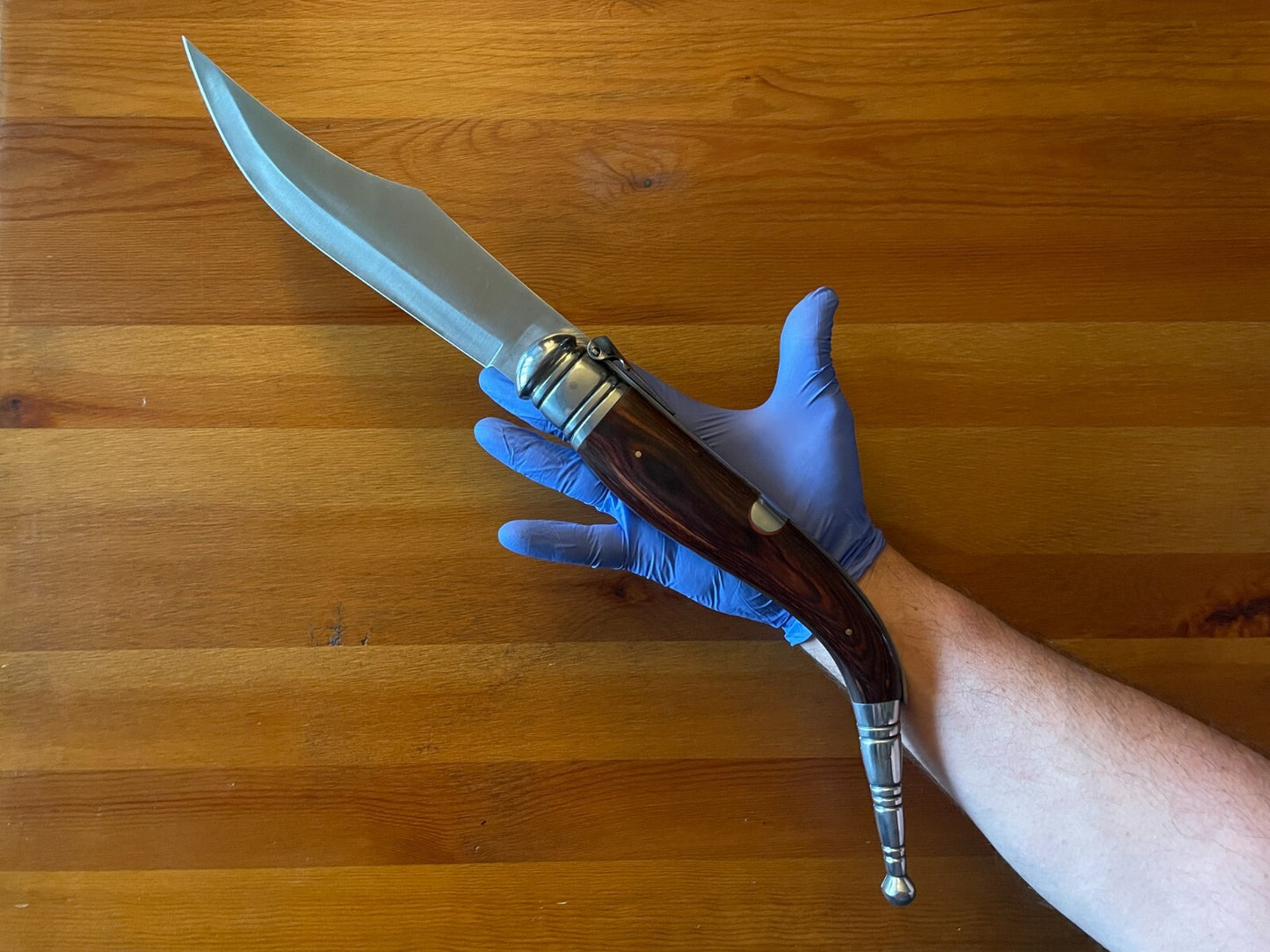 9" Giant Navaja Sevillana Folding Pocket Knife Red Wood Scales From Spain