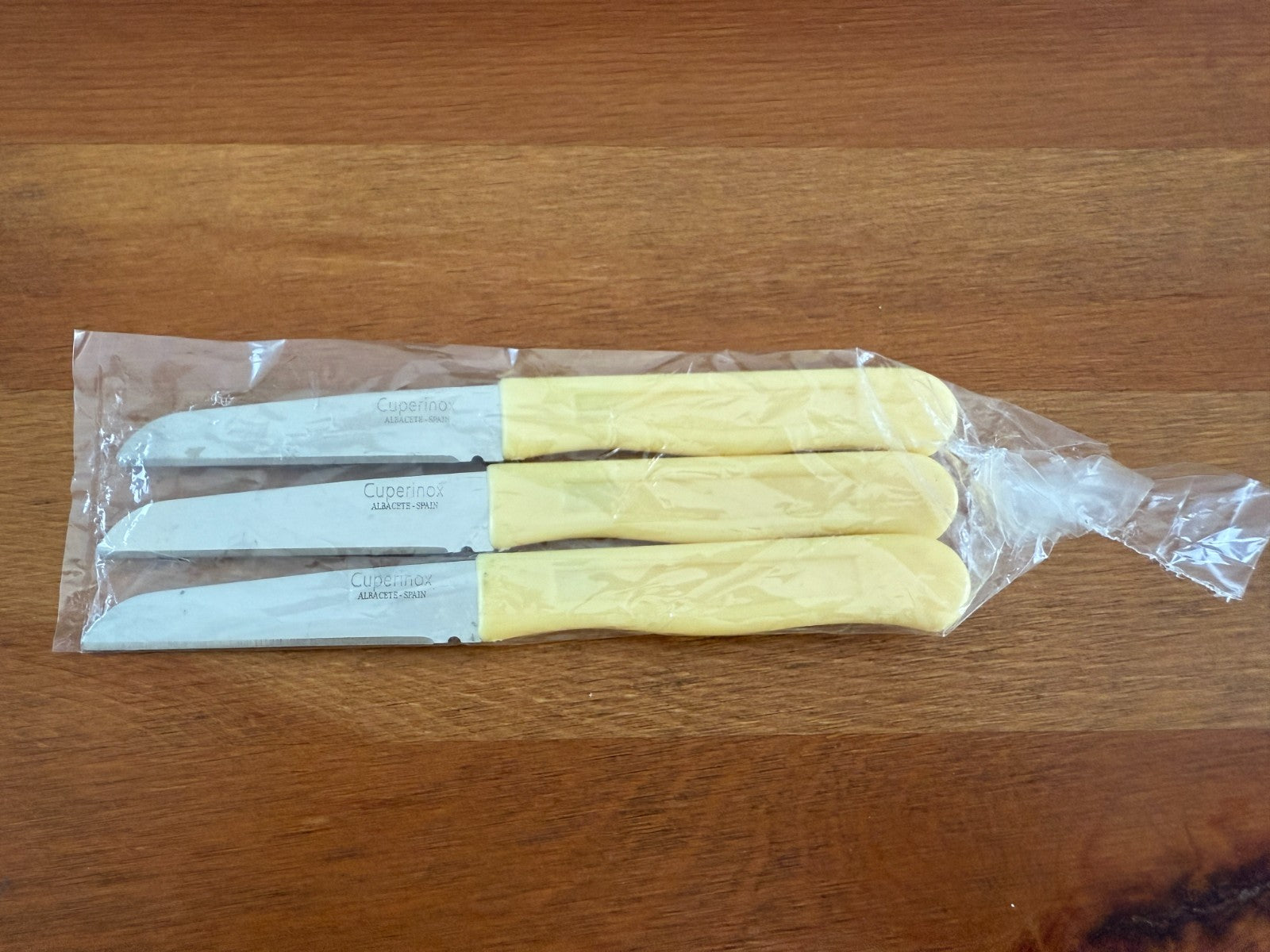 Cuperinox 3-Pack Potato Knife Stainless Steel - Ivory Plastic Handle From Spain