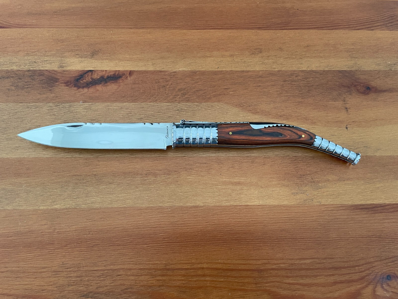 6.3 in. Spanish Navaja Folding Knife Red Wood Stamina Handle - US Seller