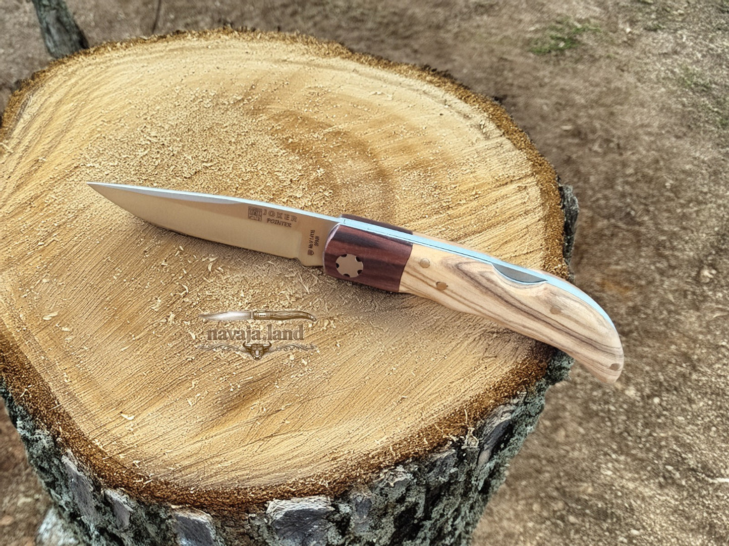 3.15” Joker Pointer Camping Folding Knife (Olive Wood Handle & Rosewood Ferrule)