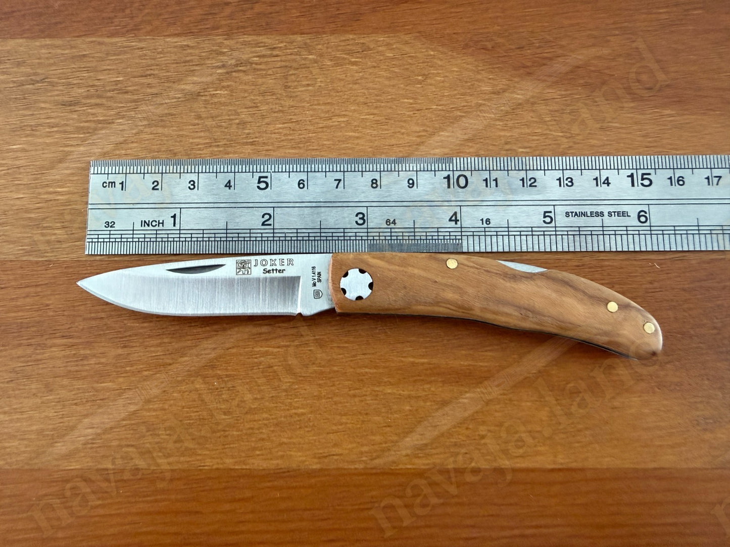 3.15” Joker Setter Bushcraft Folding Knife (Olive Wood Handle) Handmade Spain