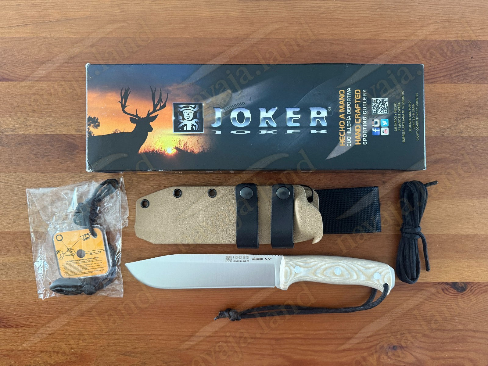 Joker Nomad Survival / Camp Knife 6.5" Böhler N695 Steel Beige Micarta Handle