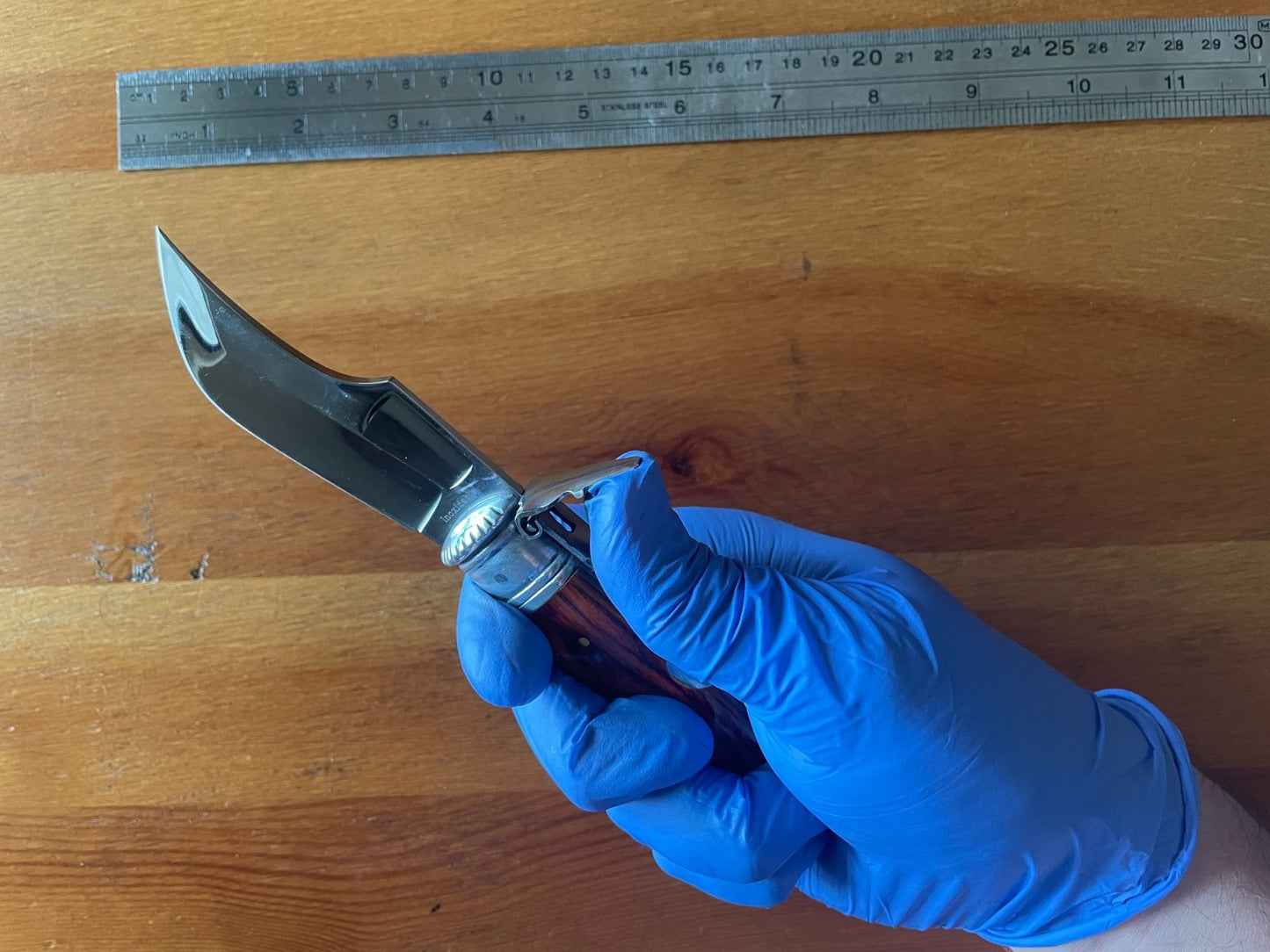 3” Steel Blade Spanish Navaja Lengua Vaca Pocket Knife Wood Handle From Spain