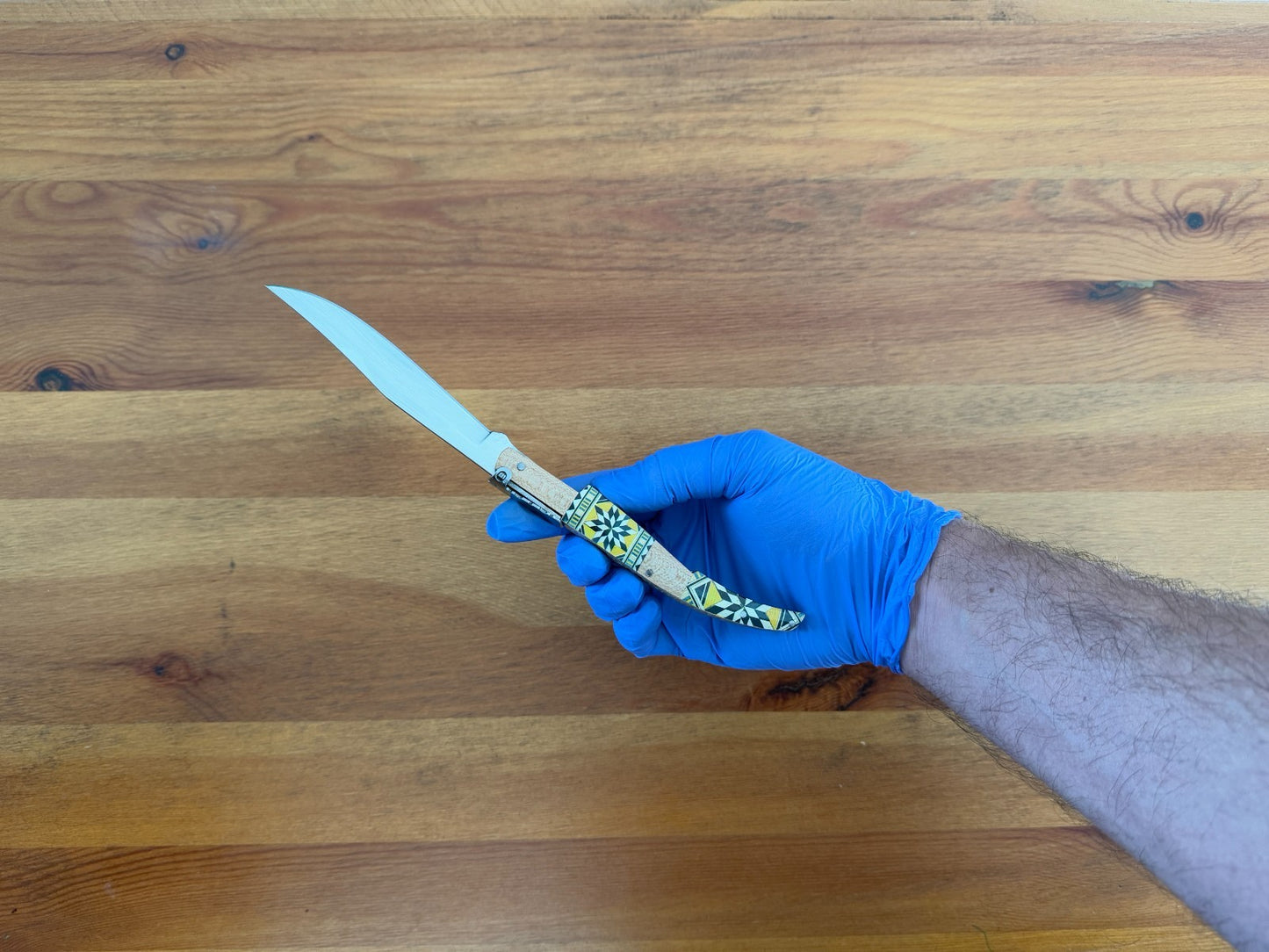 4.3" Arabian Style Spanish Navaja with Ratchet Pocket Knife Maple Wood Handle