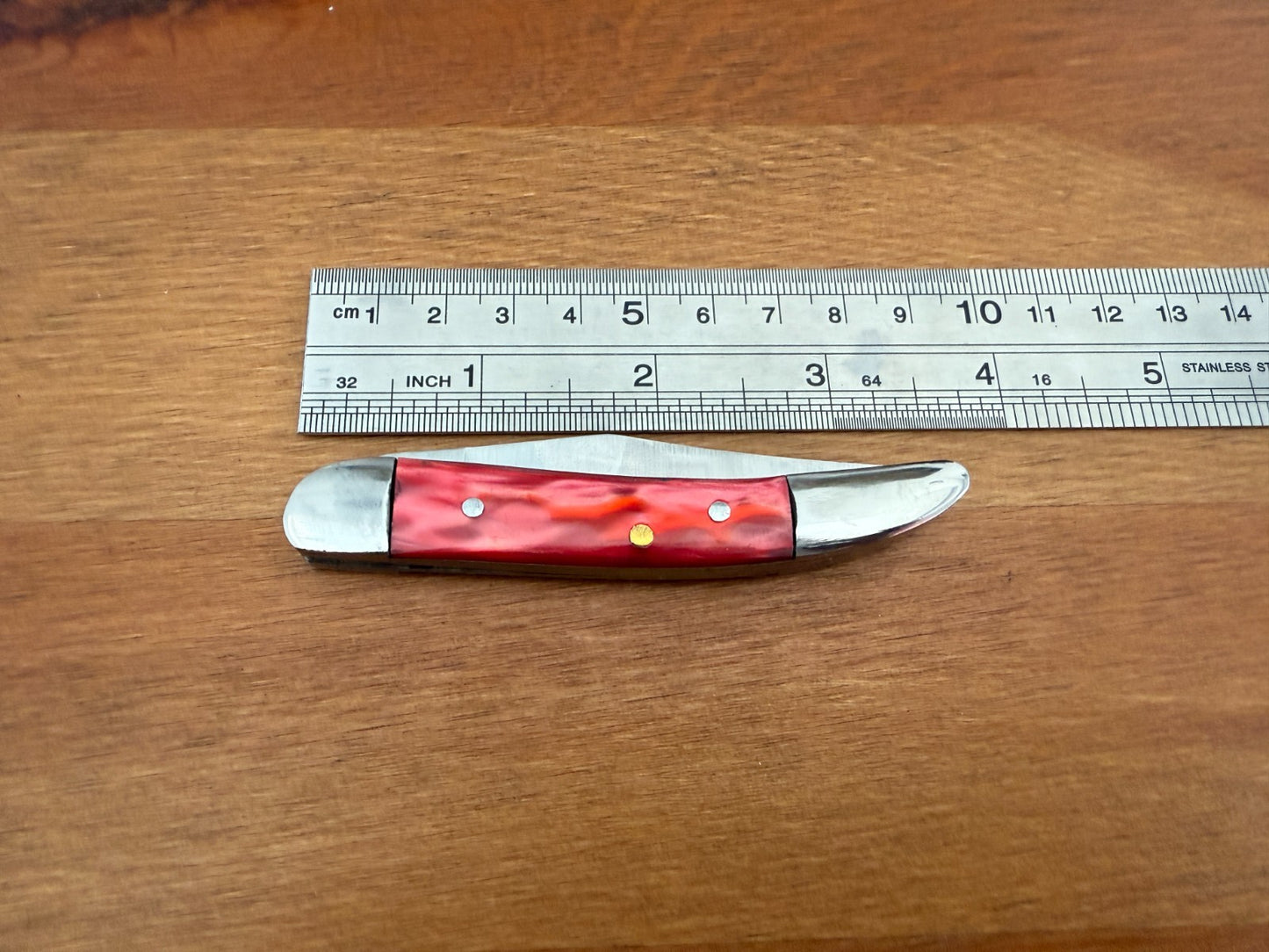 Wild Turkey Handmade Pocket Knife 2.75" Stainless Steel Blade Red Resin Handle