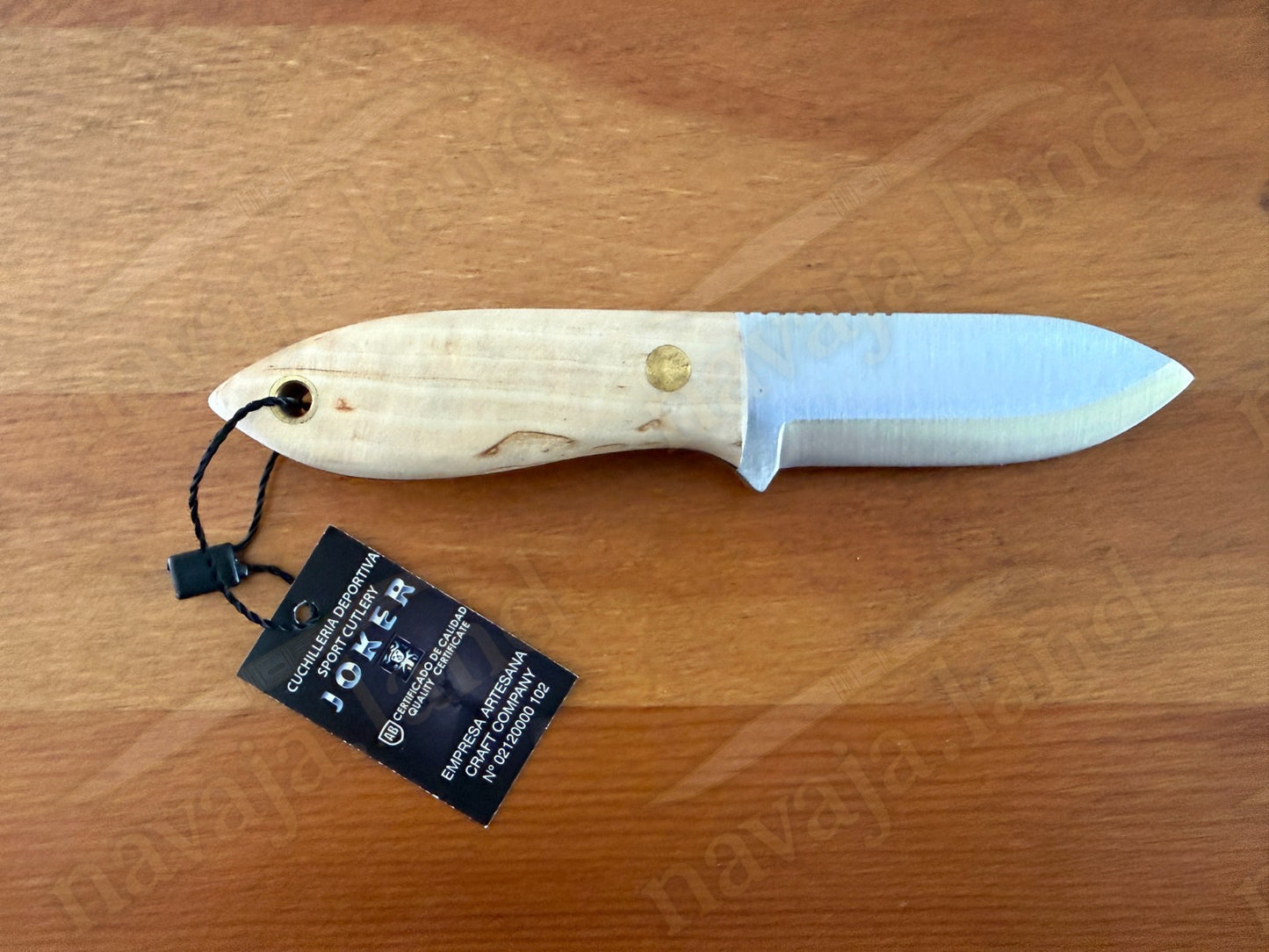 Joker Avispa S Bushcraft Knife – 3.15” Sandvik 14C28N Blade - Curly Birch Handle