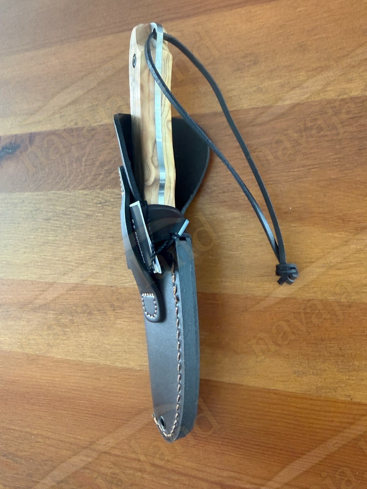 Joker Aguila Bushcraft Knife 4.13” MOVA Blade Olive Wood Handle | Leather Sheath