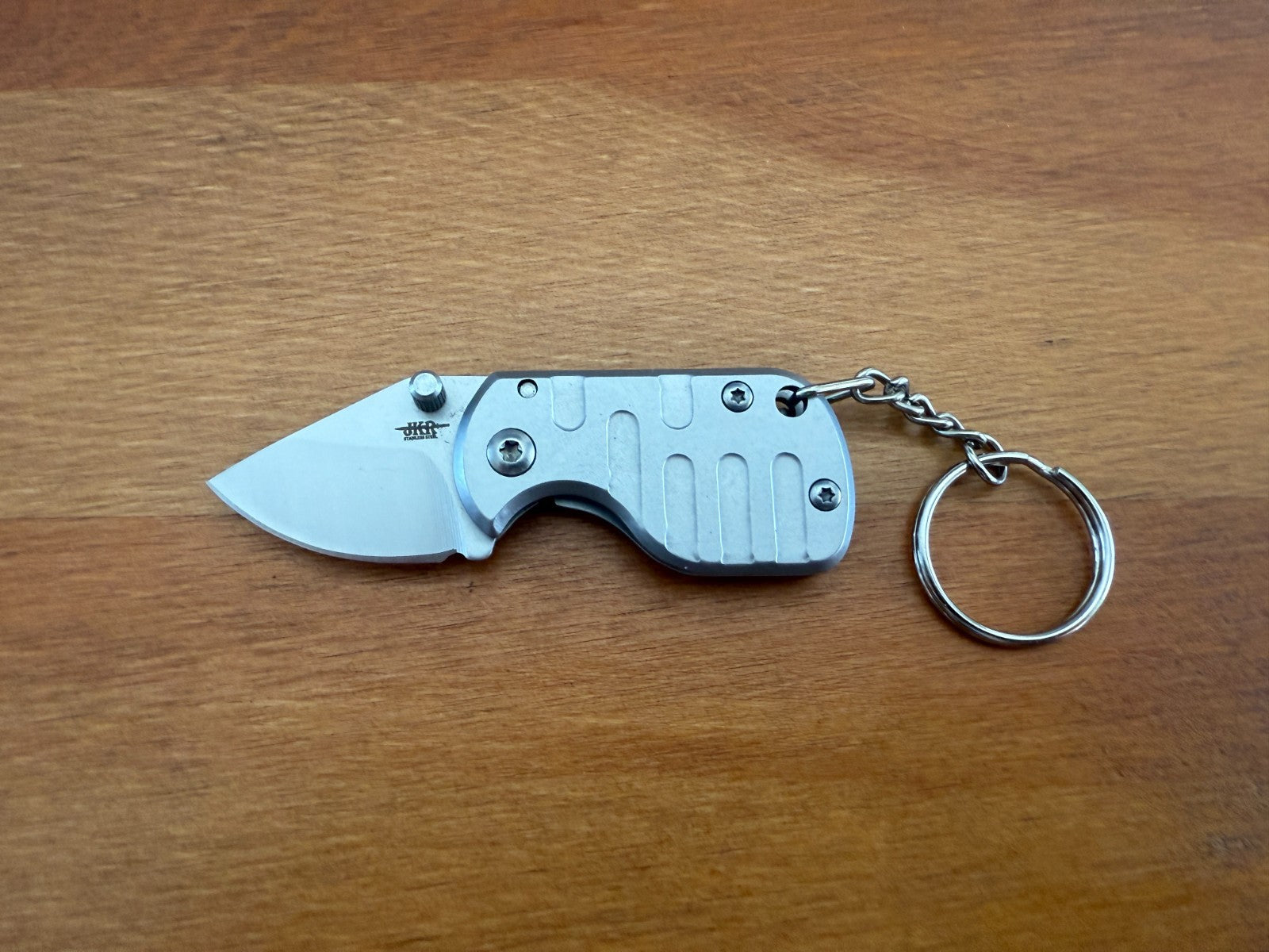 1.2" Stainless Steel Blade Keychain Mini Folding Knife Liner Lock Silver - Spain