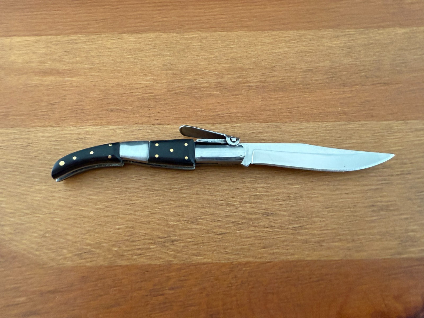 2.75” Arabian Style Navaja Folding Pocket Knife Black Stamina Wood Steel Handle
