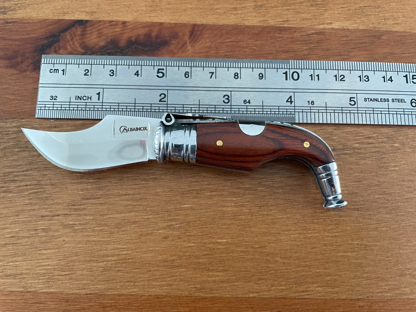 1.95” Spanish Navaja Capaora Pocket Knife Red Stamina Wood - USA seller