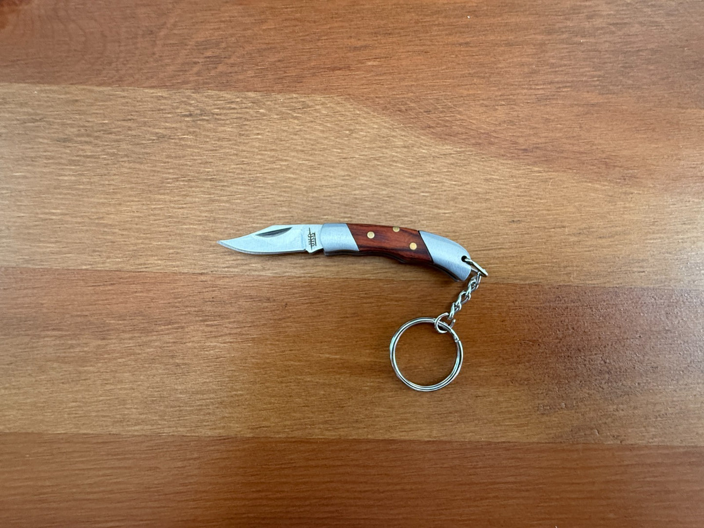 Keychain Mini Navaja 1.3" Stainless Steel Blade Slipjoint Wood Scales From Spain