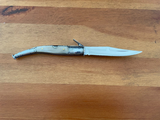 4.1” Spanish Navaja Serrana Folding Pocket Knife Bullhorn Handle - US Seller