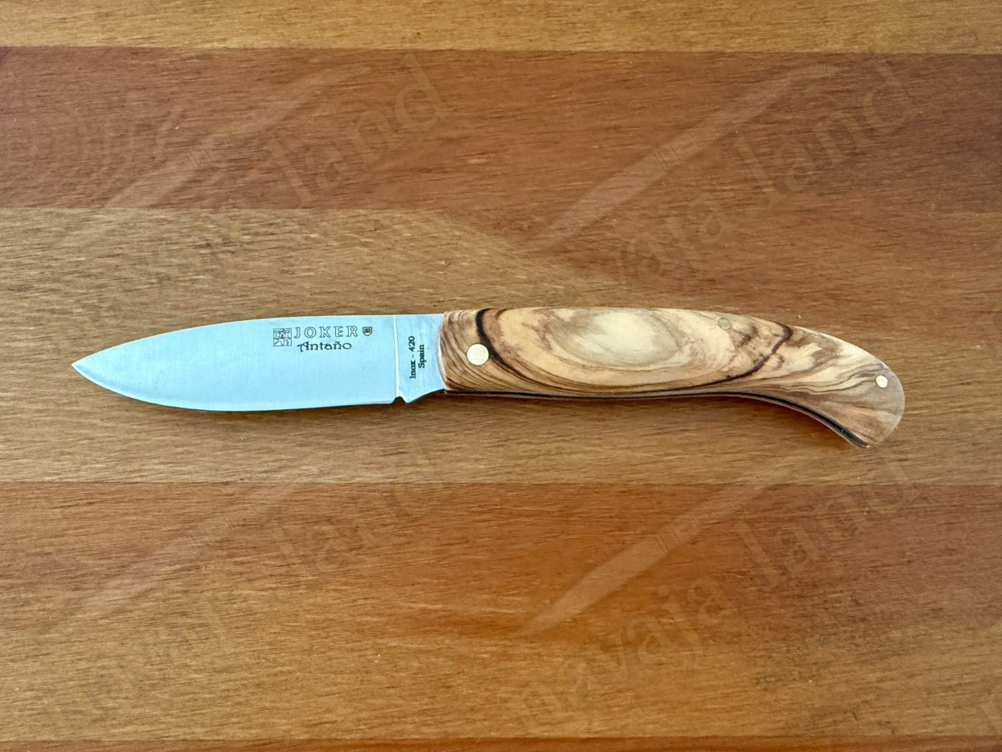 3.14” Joker Antaño Camping Folding Knife (Olive Wood Handle) Handmade in Spain