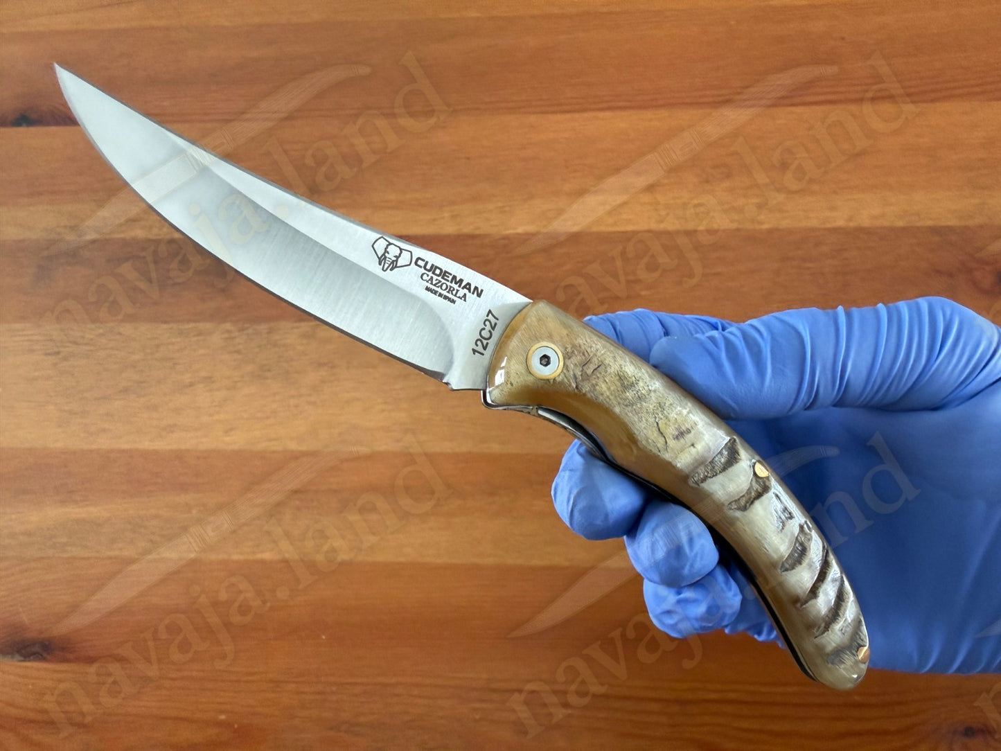 Cudeman Cazorla Folding Knife – 3.35 in Sandvik 12C27 Steel | Ram Horn Handle
