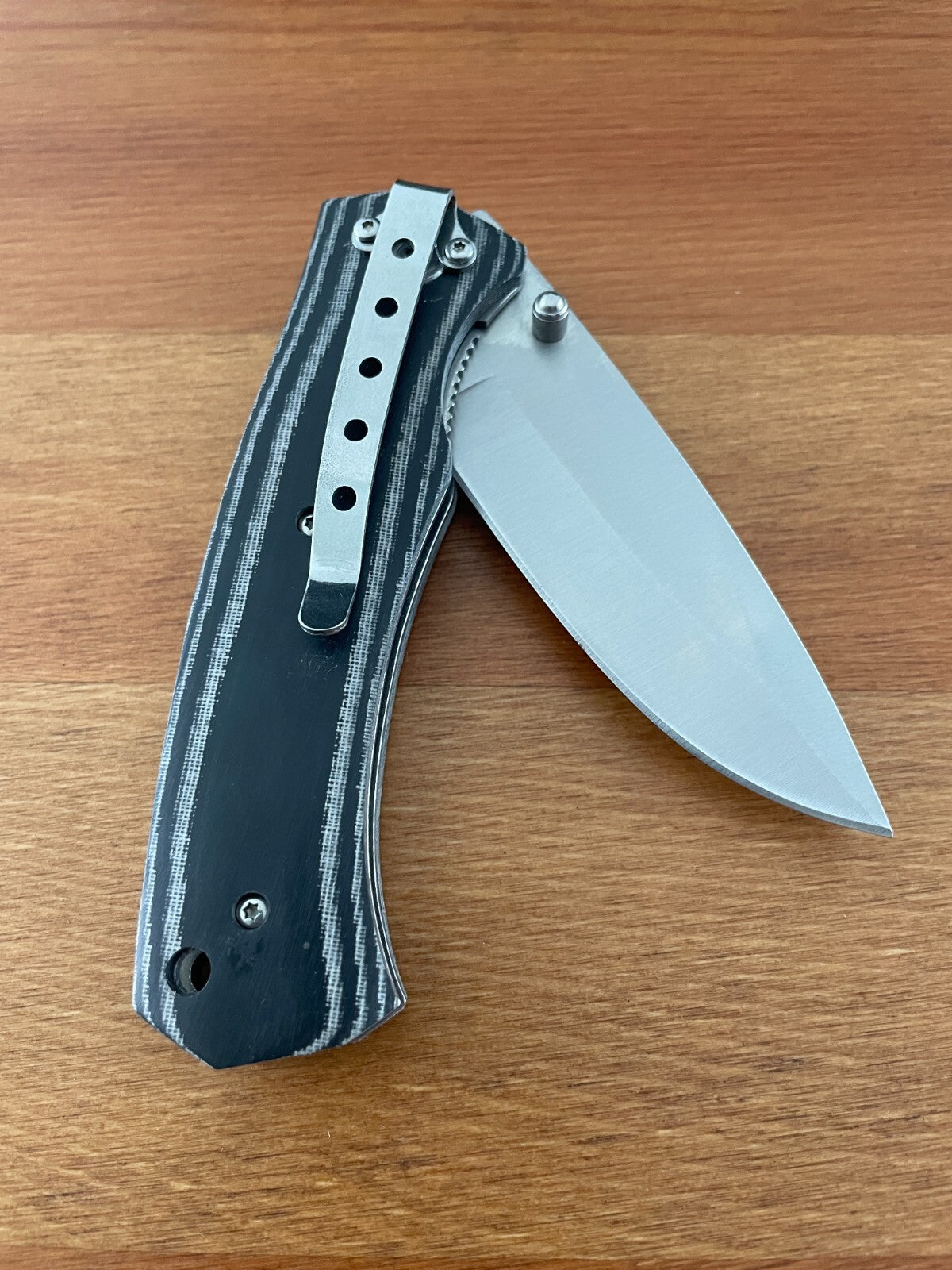 3.34" Stainless Steel Blade Tactical Knife Micarta Scales Pocket Clip