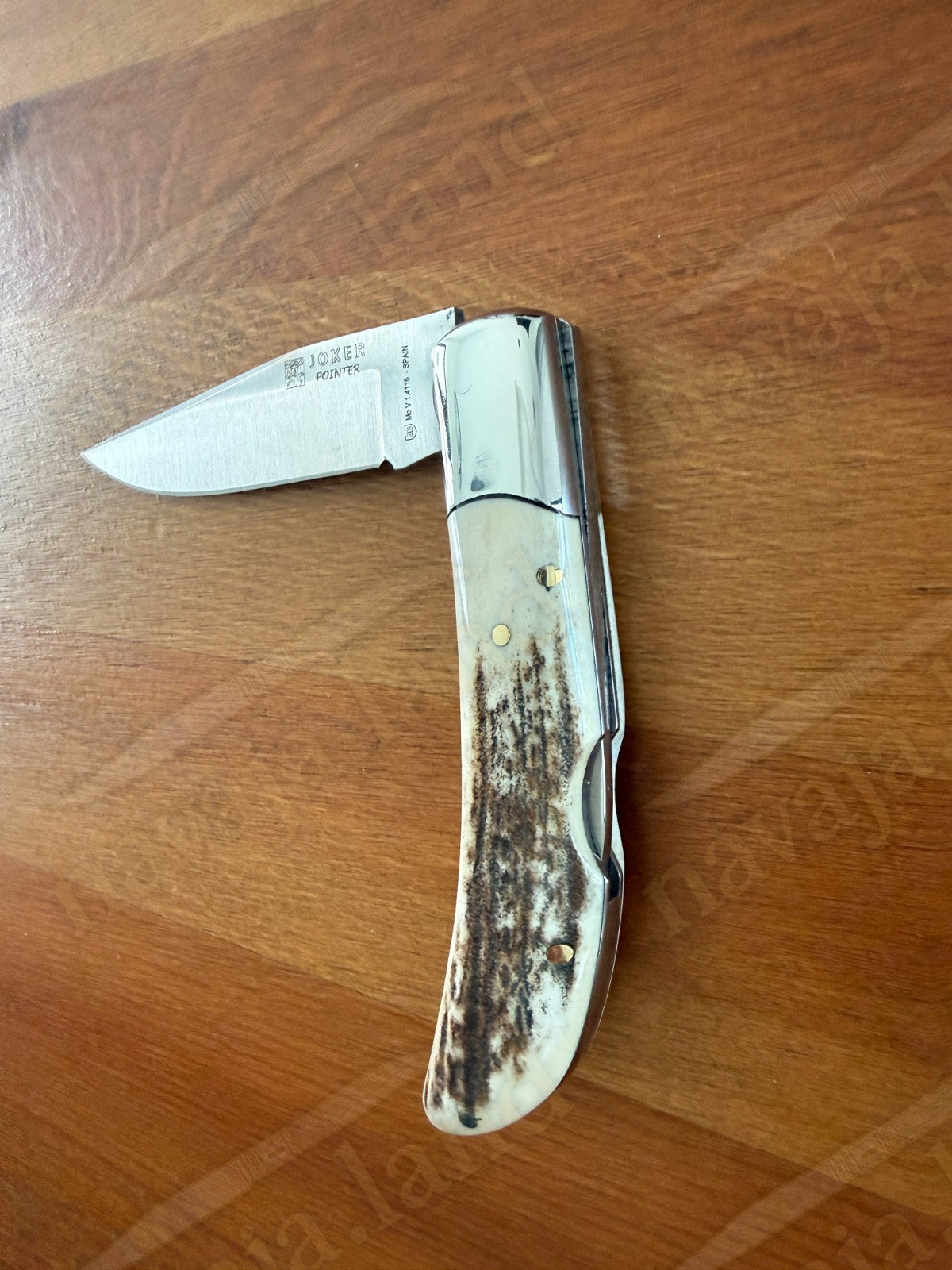 3.54” Joker Pointer Camping Folding Knife (Deer Antler Handle) Handmade in Spain