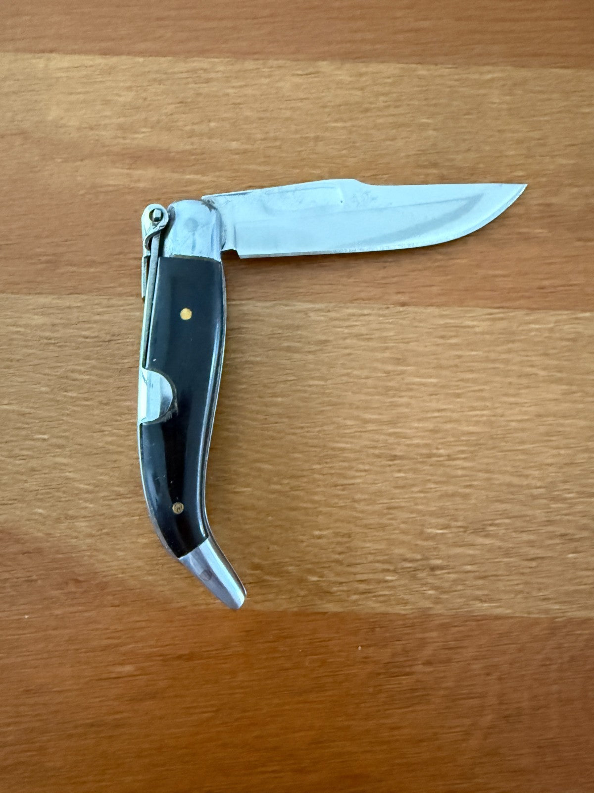 2.7” Spanish Navaja Teja Albacete Pocket Knife Bullhorn Scales Billet Lock Spain