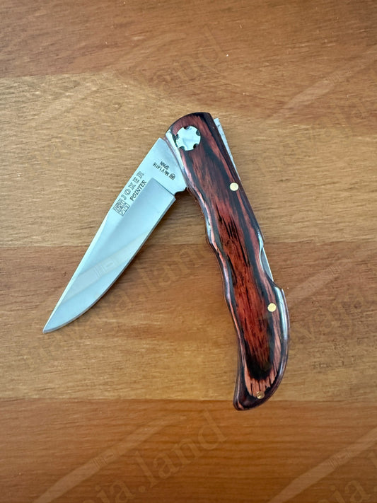 3.15” Joker Pointer Camping Folding Knife (Red Wood Handle) Handmade in Spain