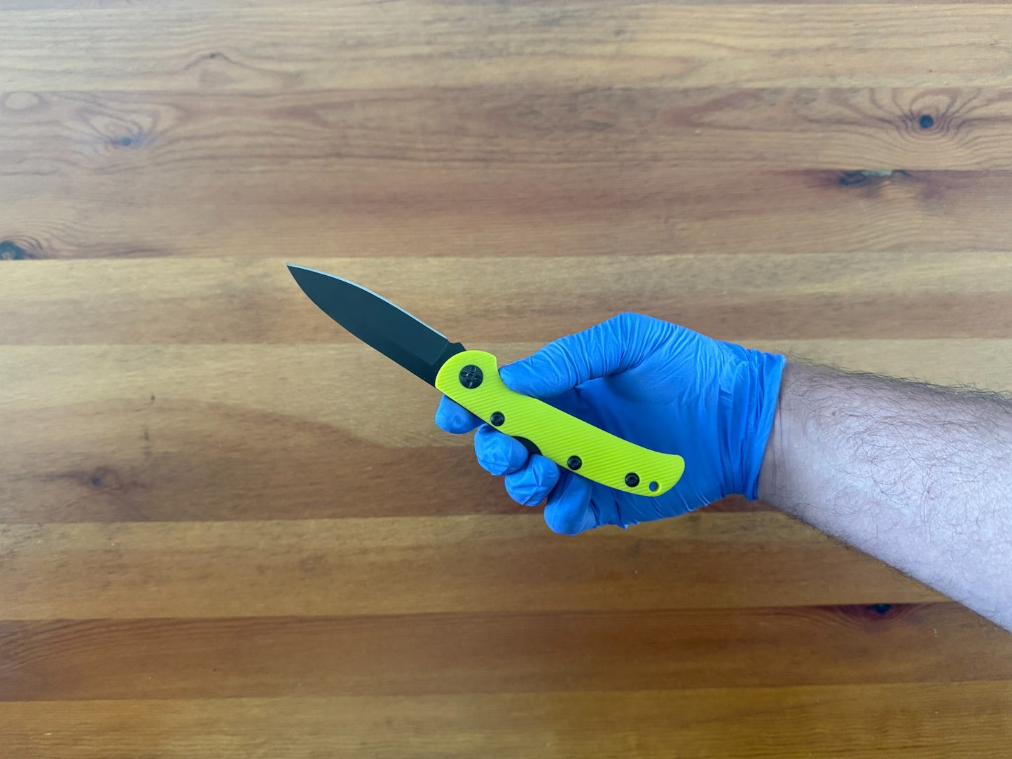 3.15" 420 Steel Blade Finished in Black - Yellow Nylon Fiber Handle Lightweight