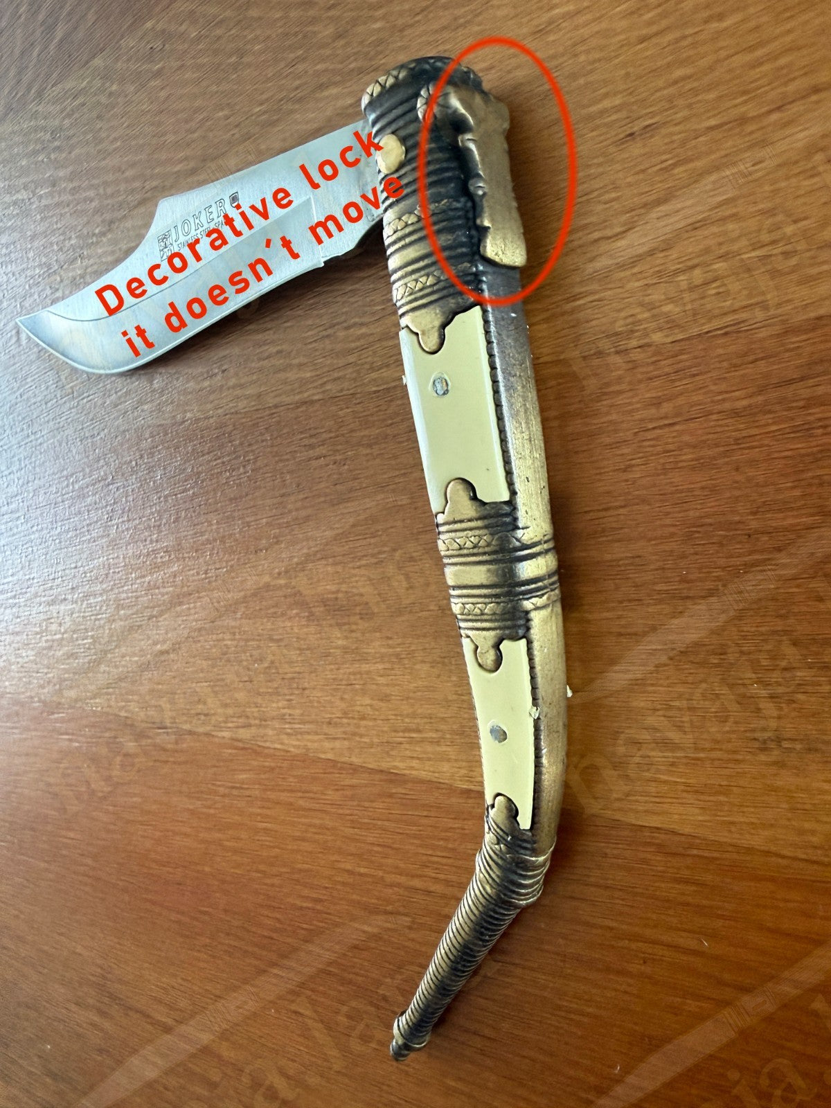 3.9” Albacete Navaja Joker Arabian Knife Zamak Handle Handmade Slipjoint Spain