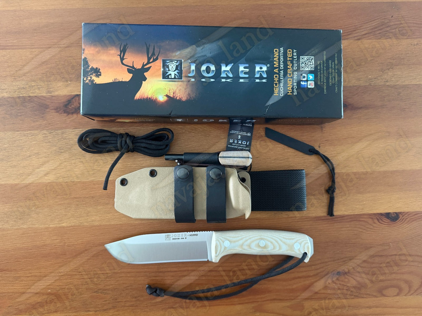 Joker Nomad Survival / Camp Knife 5.12" Böhler N695 Steel Beige Micarta Handle