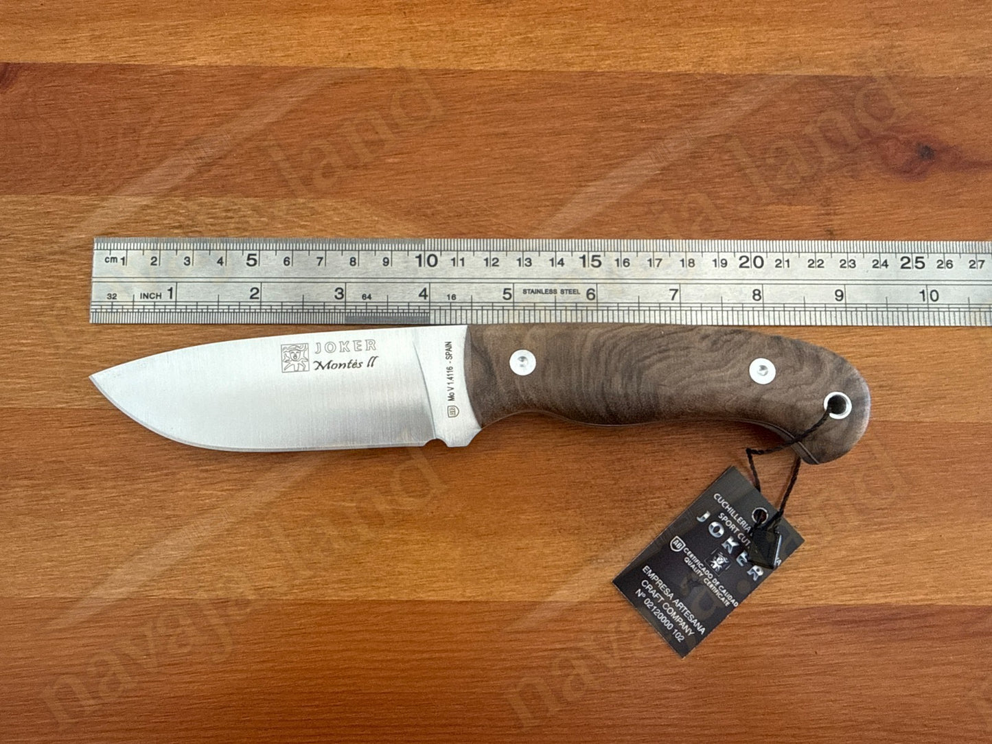 Joker Montes II Outdoor Knife 4.33" Mova 1.4116 Steel Walnut Handle From Spain