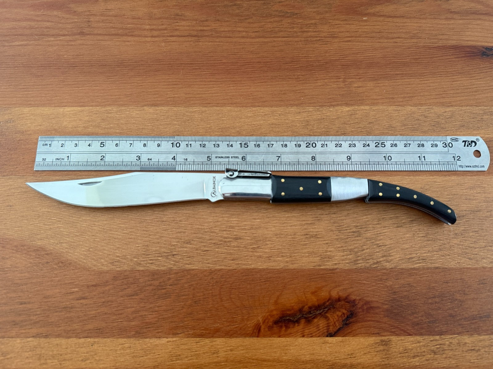 5.3" Arabian Style Spanish Navaja Folding Knife Black Wood Scales with Ratchet