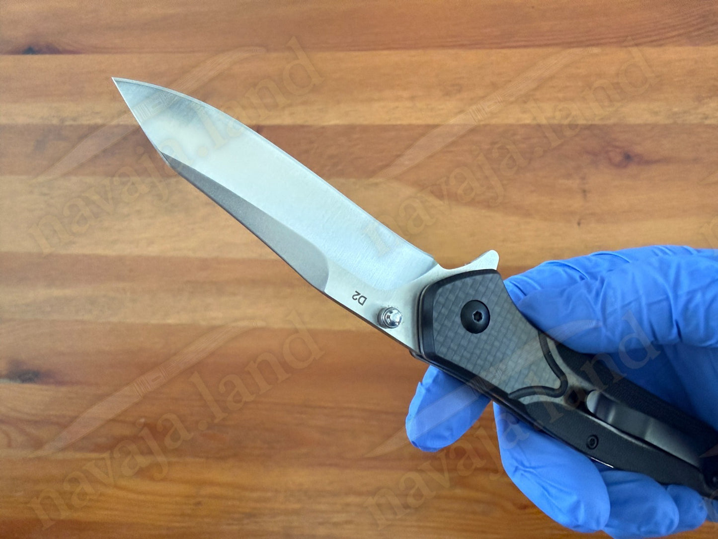 Folding Knife Carbon Fiber & G10 Handle - D2 Steel - 3.3" Reverse Tanto Blade