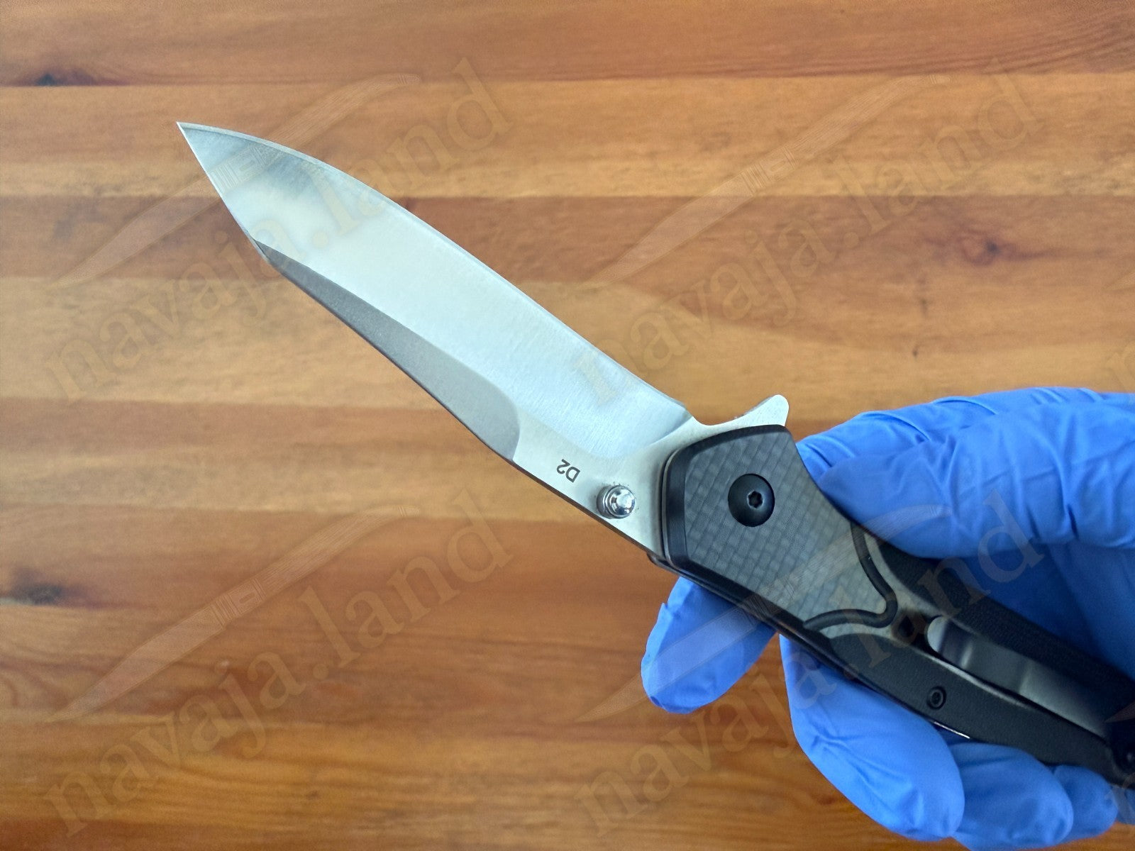 Folding Knife Carbon Fiber & G10 Handle - D2 Steel - 3.3" Reverse Tanto Blade
